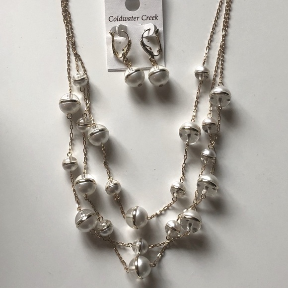 Coldwater Creek 🆕 Demi Bead Illusion earrings/necklace set in CC gift box - Picture 4 of 14